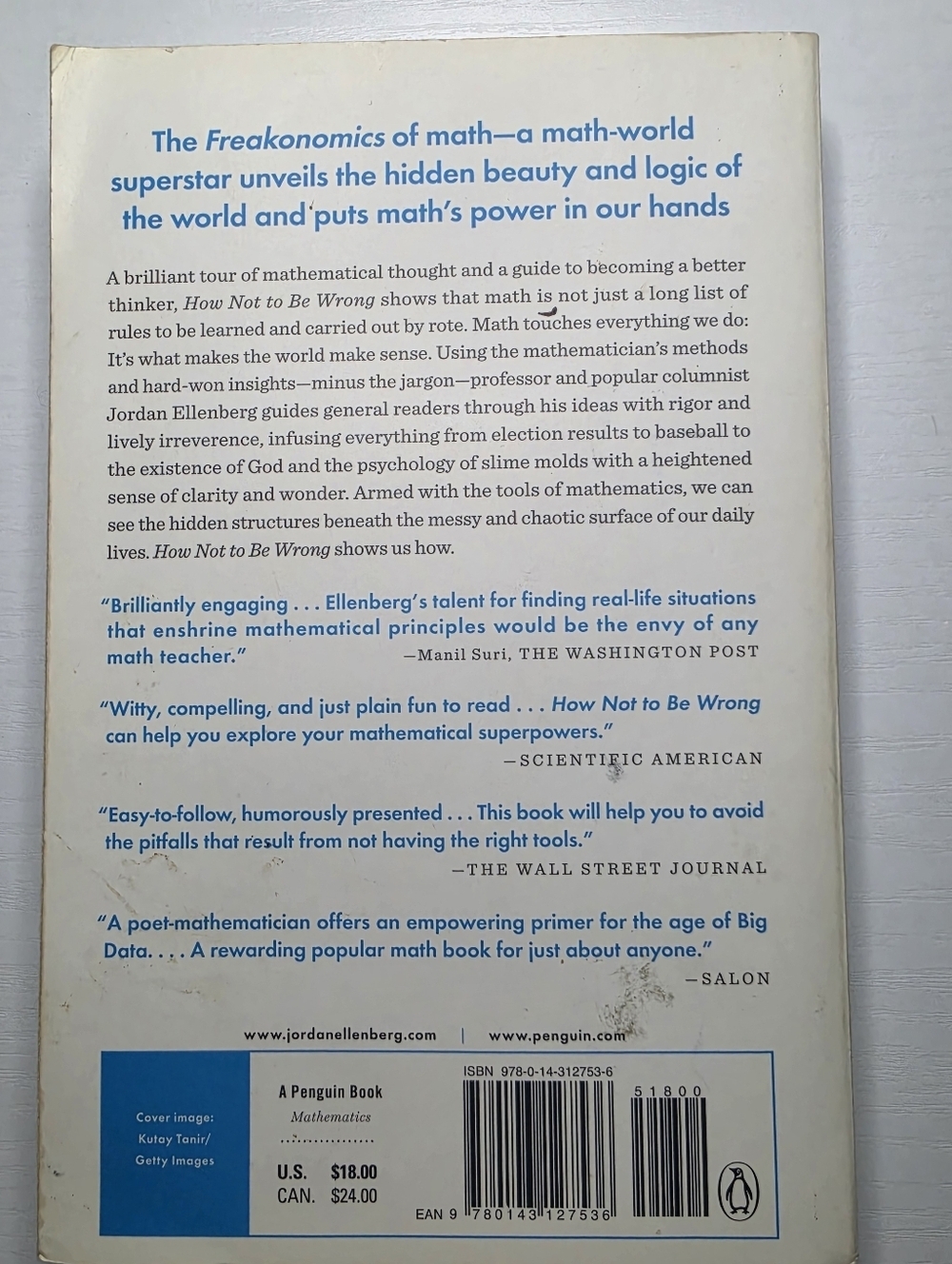 How Not to Be Wrong The Power Of Mathematicsl Thinking By Jordan Ellenberg - Picture 2 of 2